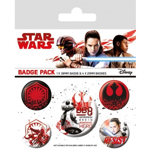 Star Wars Episode VIII - Pack 5 badges Resist