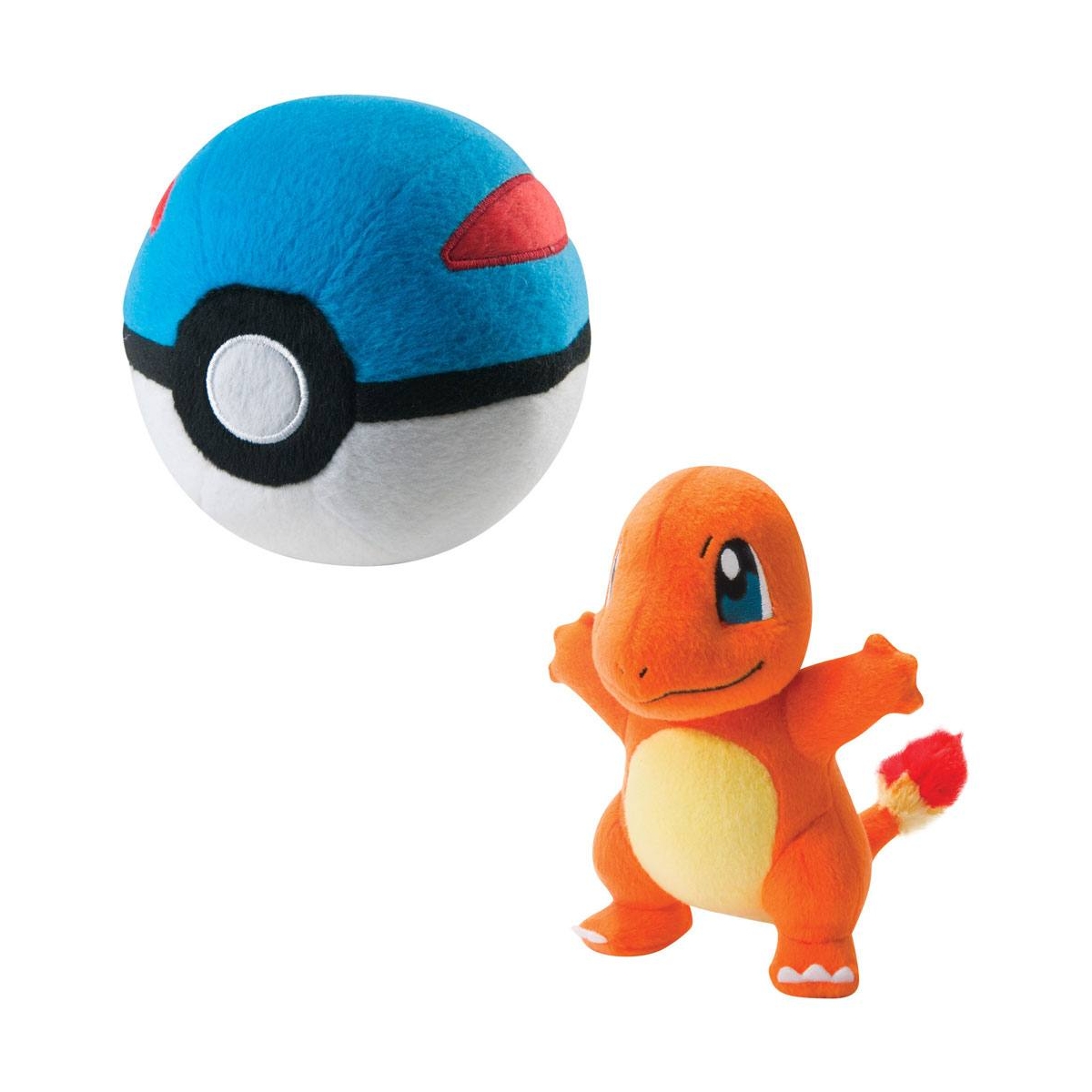 Pokemon - Peluche Salamèche avec Great Ball 15 cm - Figurine-Discount