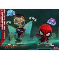 Spider-Man: Far From Home - Figurines Cosbaby (S) Mysterio's Iron Man Illusion & Spider-Man 10 cm