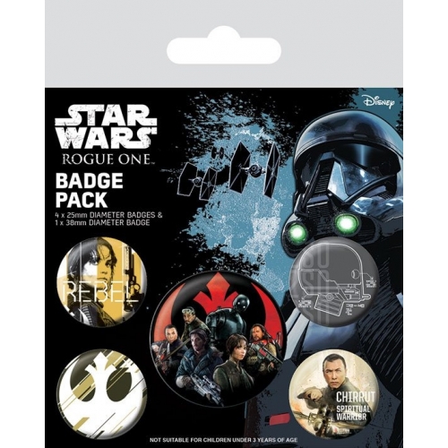 Star Wars Rogue One - Pack 5 badges Rebel