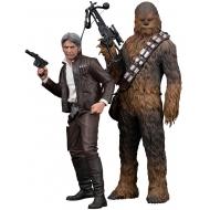 Star Wars Episode VII - Pack 2 statuettes 1/10 ARTFX+ Han Solo & Chewbacca 20 - 23 cm