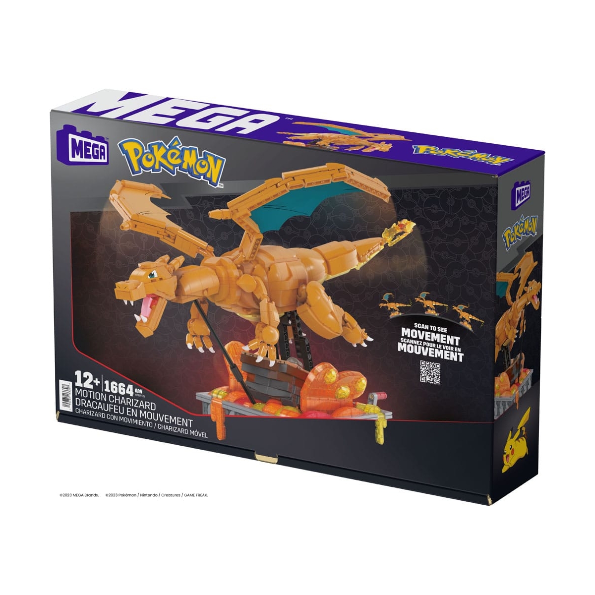 Jeu de construction Mega Bloks Pokémon Dracaufeu en mouvement