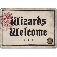 Harry Potter - Panneau métal Wizards Welcome 21 x 15 cm