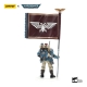 Warhammer 40k - Figurine 1/18 Astra Militarum Tempestus Scions Command Squad 55th Kappic Eagles Banner Bearer 12 cm