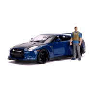 The Fast and Furious Hollywood Rides - Réplique 1/18 Nissan Skyline GT-R R35 2009 avec figurine de Brian