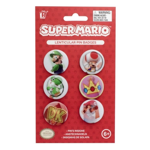 Super Mario - Pack 6 badges Lenticular