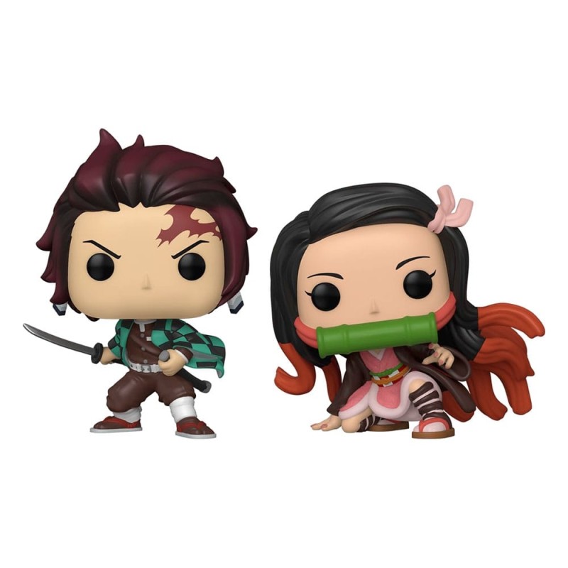 Demon Slayer: Kimetsu no Yaiba - Pack 2 POP! Animation Vinyl figurines Tanjiro & Nezuko cm