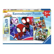 Spidey et ses amis extraordinaires - Puzzle pour enfants (3 x 49 pièces)