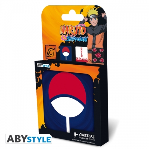 Naruto Shippuden - Set 4 Dessous de verre Emblèmes