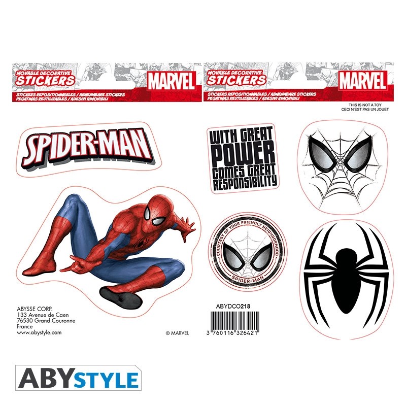 Marvel - Stickers - 16x11cm/ 2 planches - Spiderman X5