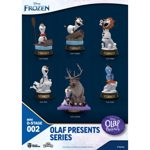 La Reine des neiges - Pack 6 statuettes Mini Diorama Stage Olaf Presents 12 cm