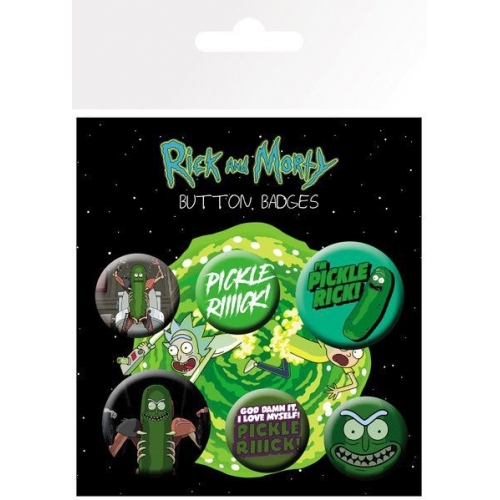 Rick et Morty - Pack 6 badges Pickle Rick