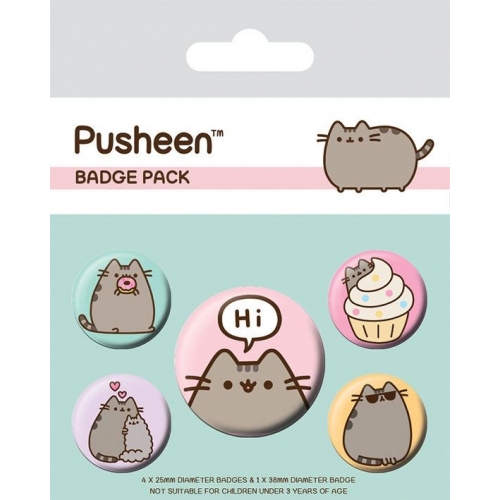 Pusheen - Pack 5 badges Says Hi