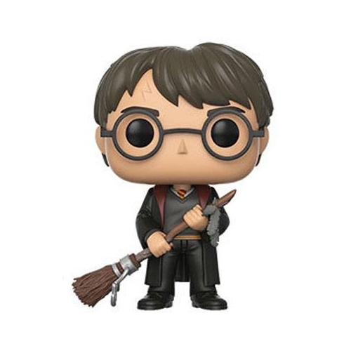 Harry Potter - Figurine POP! Harry avec balai & plume 9 cm