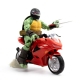 Les Tortues Ninja - Figurine et véhicule BST AXN Raphael avec moto (IDW Comics) 13 cm