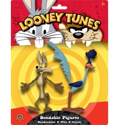 Looney Tunes - Pack 2 figurines flexibles Bip Bip et Coyote 15 cm