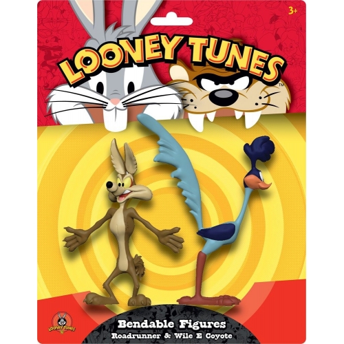 Looney Tunes - Pack 2 figurines flexibles Bip Bip et Coyote 15 cm
