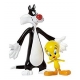 Looney Tunes - Pack 2 figurines flexibles Sylvester & Titi 6 - 15 cm