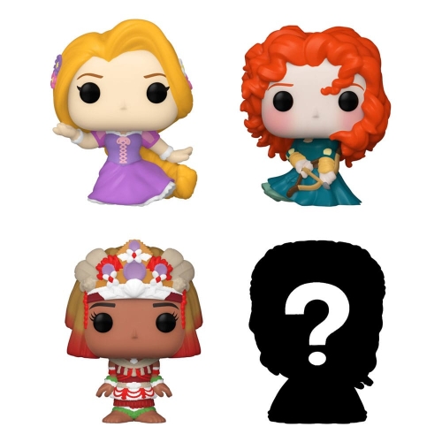 Disney Princesses - Pack 4 figurines Bitty POP! Vinyl Rapunzel 2,5 cm