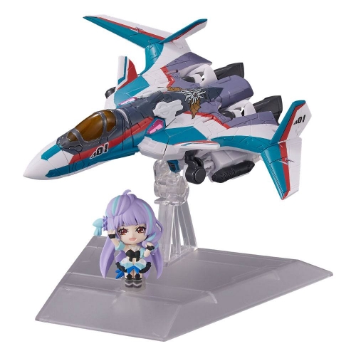Macross Delta - Véhicule avec figurine Tiny Session VF-31C Siegfried (Arad Mölders Use) with Mikumo Guynemer 10 cm