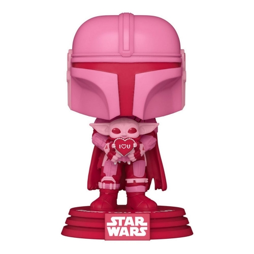 Star Wars Valentines - Figurine POP! Mando w/Grogu 9 cm