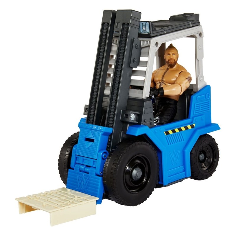 WWE - Wrekkin' véhicule Porté Chariot Élévateur avec figurine Brock Lesnar 15 cm