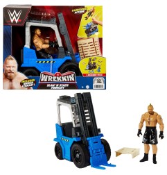 WWE - Wrekkin' véhicule Porté Chariot Élévateur avec figurine Brock Lesnar 15 cm