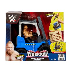 WWE - Wrekkin' véhicule Porté Chariot Élévateur avec figurine Brock Lesnar 15 cm