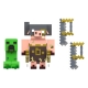 Minecraft Legends - Pack 2 figurines Creeper vs Piglin Bruiser 8 cm