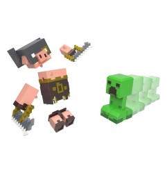 Minecraft Legends - Pack 2 figurines Creeper vs Piglin Bruiser 8 cm