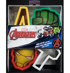 Marvel - Pack 4 emporte-pieces Avengers Icons