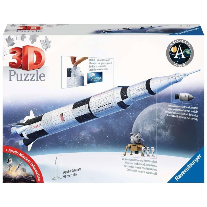 NASA - Puzzle 3D Apollo Saturn V Rocket (504 pièces) NASA - Puzzle 3D Apollo Saturn V Rocket (504 pièces)