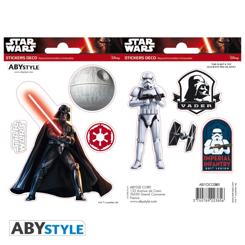 Star Wars - Stickers - 16x11cm/ 2 planches - Vador/ Trooper X5