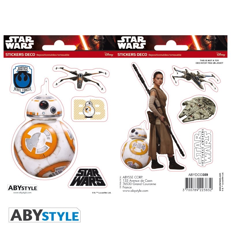Star Wars - Stickers - 16x11cm/ 2 planches - BB8/ Rey X5