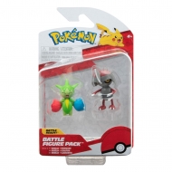Pokémon - Pack 2 figurines Battle Figure Pack Scalpion, Rosélia  5 cm