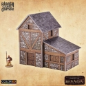 SAGA ColorED - Maquette pour jeu de figurines 28 mm Two-Story Medieval Dwelling