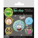 Rick et Morty - Pack 5 badges Heads