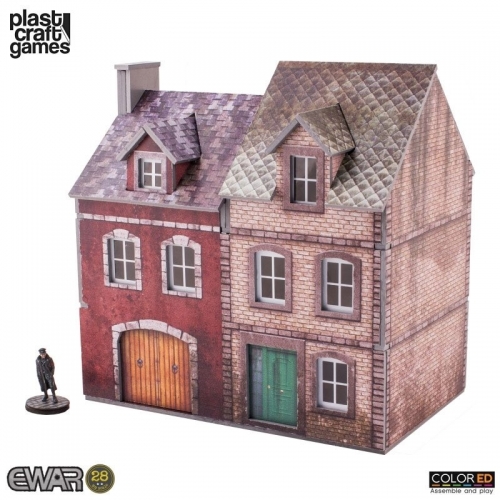 EWAR WWII ColorED - Maquette pour jeu de figurines 28 mm Semi-detached Building