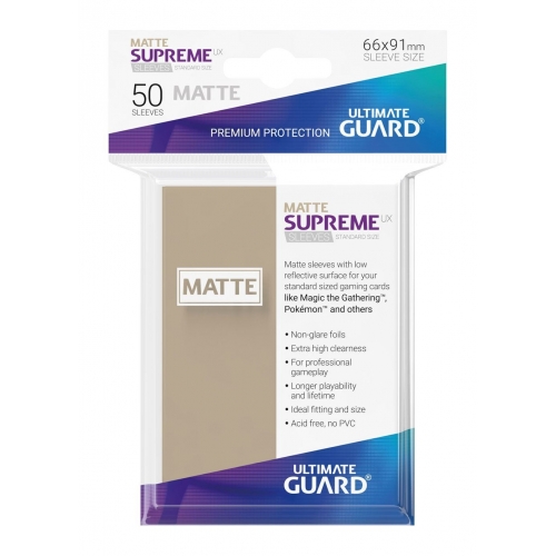 Ultimate Guard - 50 pochettes Supreme UX Sleeves taille standard Sable Mat