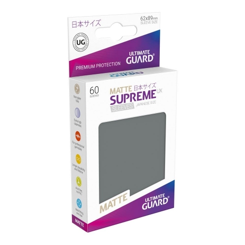Ultimate Guard - 60 pochettes Supreme UX Sleeves format japonais Gris Fonce Mat