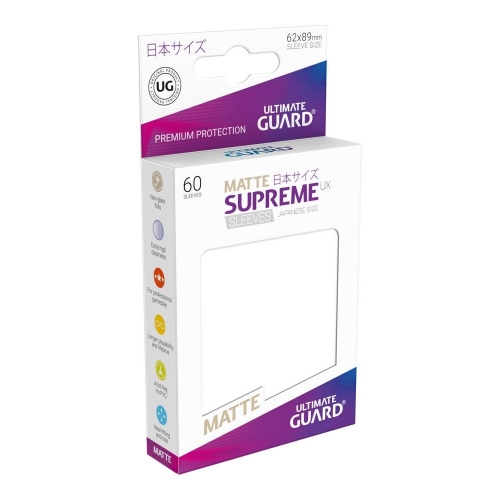 Ultimate Guard - 60 pochettes Supreme UX Sleeves format japonais Blanc Mat