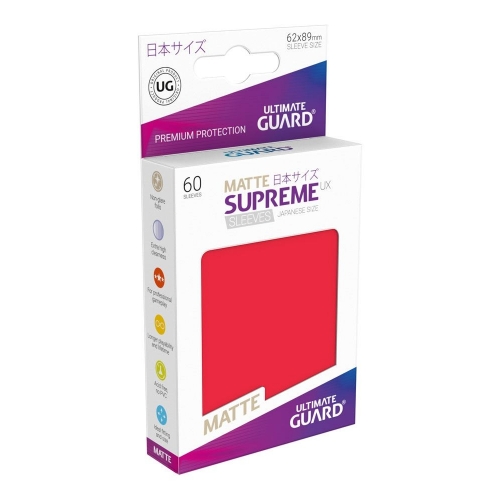 Ultimate Guard - 60 pochettes Supreme UX Sleeves format japonais Rouge Mat