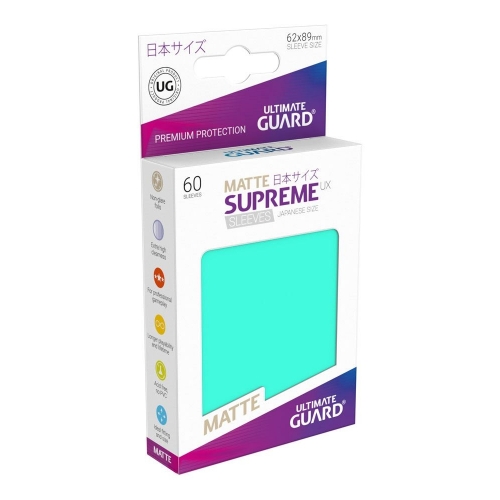 Ultimate Guard - 60 pochettes Supreme UX Sleeves format japonais Turquoise Mat