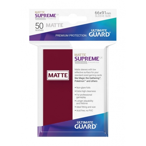 Ultimate Guard - 50 pochettes Supreme UX Sleeves taille standard Bourgogne Mat