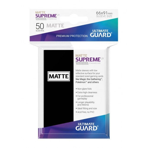 Ultimate Guard - 50 pochettes Supreme UX Sleeves taille standard Noir Mat