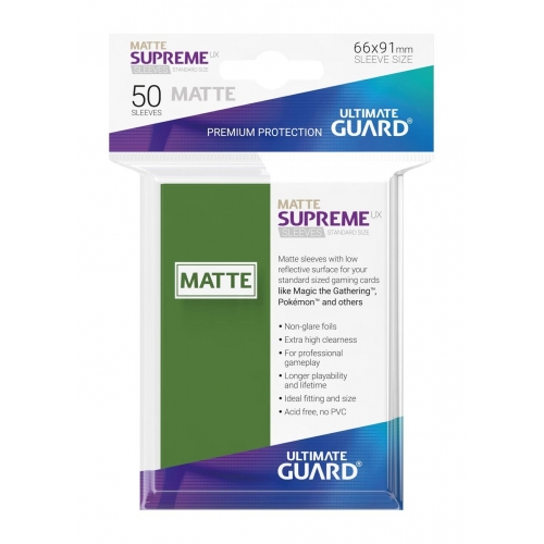 Ultimate Guard - 50 pochettes Supreme UX Sleeves taille standard Vert Mat