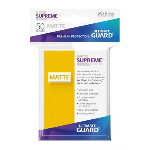 Ultimate Guard - 50 pochettes Supreme UX Sleeves taille standard Jaune Mat