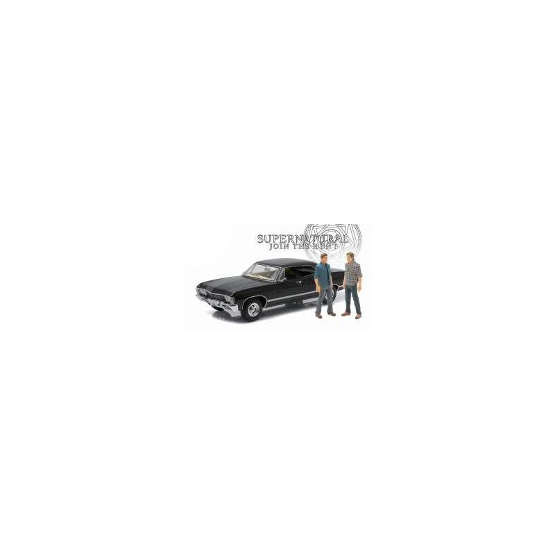 Supernatural - Réplique 1/18 métal Chevrolet Impala Sport Sedan 1967 avec 2 figurines