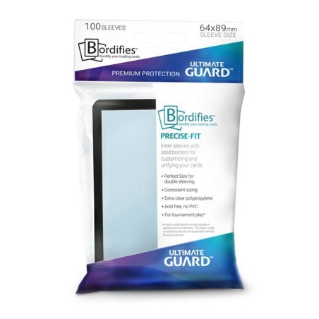 Ultimate Guard - Bordifiesâ¢ Precise-Fit Sleeves taille standard Noir (100)