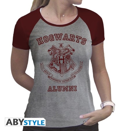 Harry Potter - Tshirt Alumni femme MC gris & rouge - premium